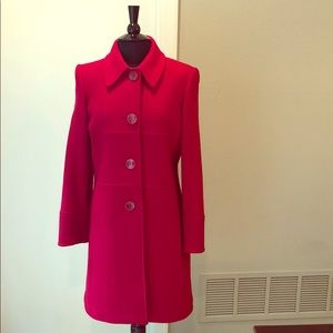 Liz Claiborne Red Wool Mod-Style Coat